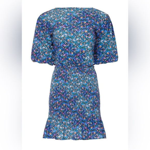 NWT Sandro Floral Pinelle Mini Cut Out Dress - Picture 1 of 14